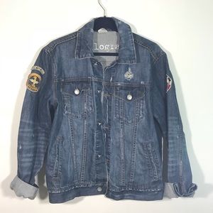 Kilogram distressed jean jacket size large
